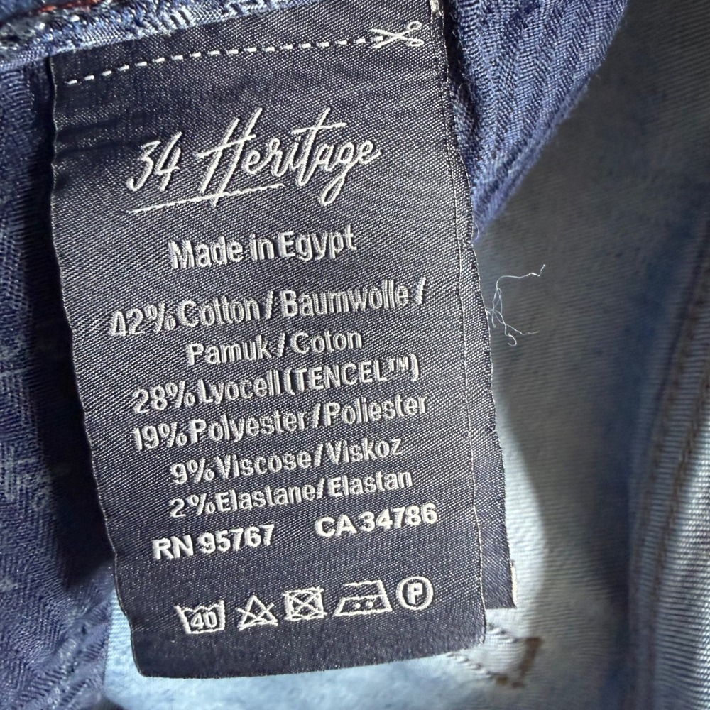 34 Heritage Courage Mid-Rise Straight Leg Jeans Blue Mens 33x32 (fits 33x30) - Picture 4 of 13